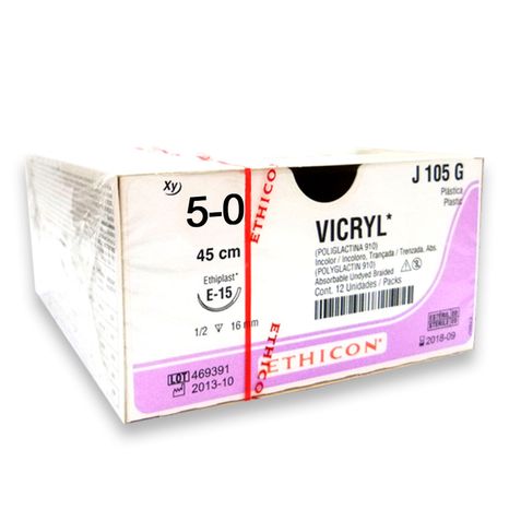 Fio de Sutura Vicryl n°5-0 Com Agulha 1,6cm Com 12 - Johnson & Johnson