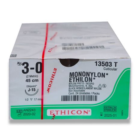 Fio de Sutura Ethicon Seda 3-0 com Agulha 1,7cm com 24 - Johnson & Johnson