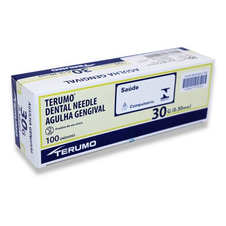 Agulha Gengival Curta 30G(0,30X21Mm) com 100 - Terumo
