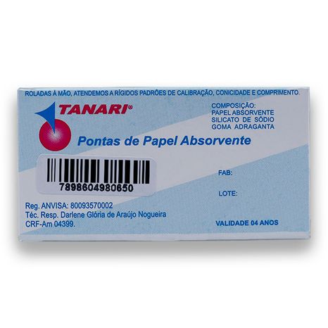 Cone De Papel Absorv Cell Pack 25 Com 120 - Tanari