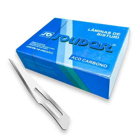 Lâmina de Bisturi Solidor Nº11 Aço Carbono Caixa Com 100 - Labor Import