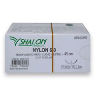 Fio de Sutura Nylon Nº 6-0 com Agulha 2,0cm 24Un - Shalon