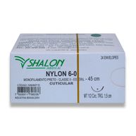Fio de Sutura Nylon Cuticular Nº 6-0 com Agulha 1,5cm 24Un - Shalon