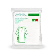 Avental Descartável Manga Longa simples Tamanho Único 20gr Branco com 10 - Mx Descartáveis