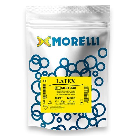 60.01.340 Elástico Intraoral Latex Médio 3/4 - Morelli