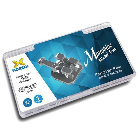 10.15.901 Kit Bráquetes Com 01 Caso Prescrição Roth Monobloco 022 Can 13º ang Gancho Pres - Morelli