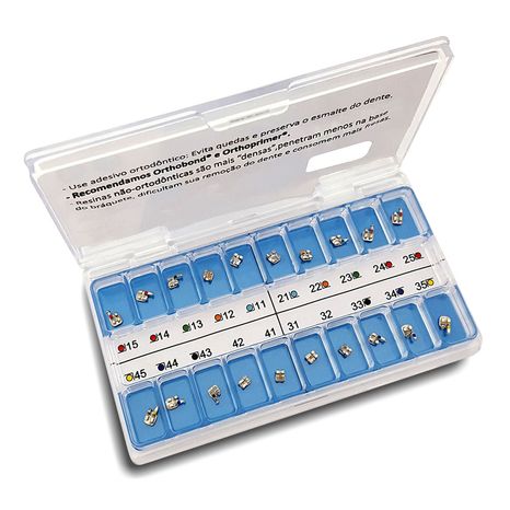 10.15.901 Kit Bráquetes Com 01 Caso Prescrição Roth Monobloco 022 Can 13º ang Gancho Pres - Morelli