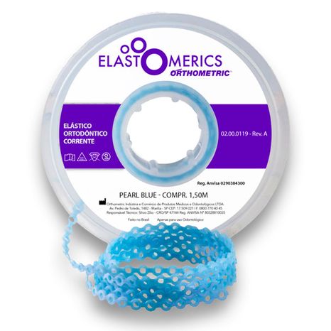 60.05.5025 Elastômeros Corrente 1,5m Curto Pearl Blue - Orthometric
