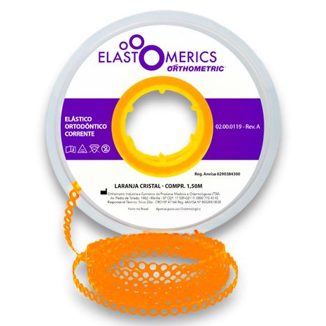 60.05.5023 Elastômeros Corrente 1,5m Curto Laranja Cristal - Orthometric
