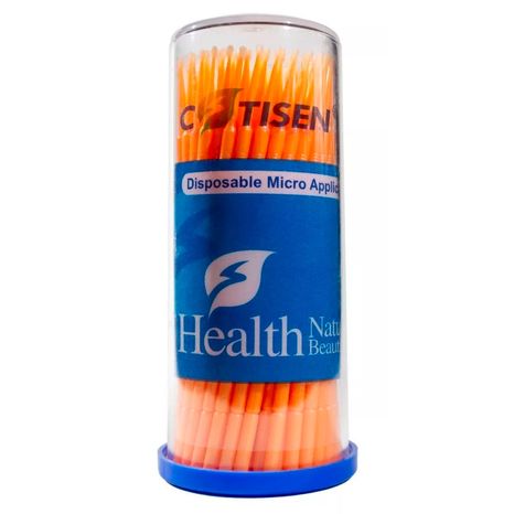Micro Aplicador Extra Fino Laranja com 100- Cotisen