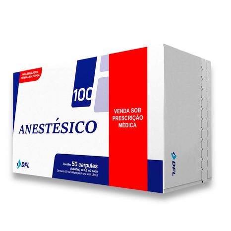 Anestésico Alphacaine Lidocaína 2% 1:100 com 50 Unidades - Nova DFL