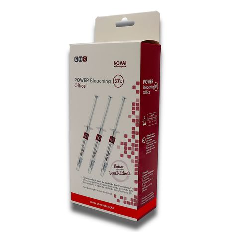 Clareador Power Bleaching Office 37% Kit com 3 Seringas de 3g - BM4