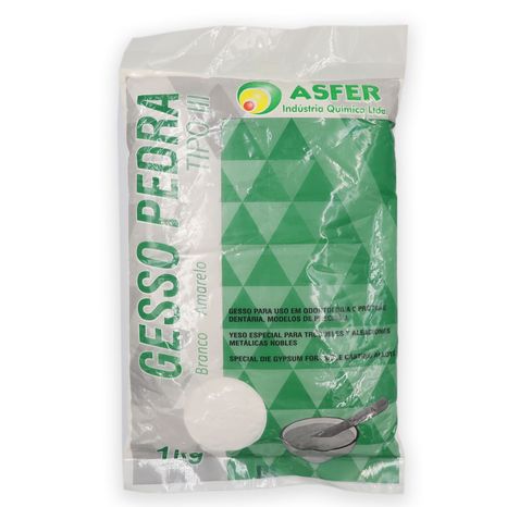 Gesso Pedra Branco Tipo III 1kg - ASFER