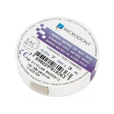 Banda Matriz de Aço Inox 7mm - Microdont