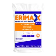 Compressa De Gaze 9 Fios Hidrófila com 500 7,5x7,5 - Erimax
