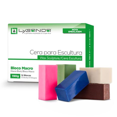 Cera Para Escultura Macro Azul Macia Com 12 Blocos - Lysanda