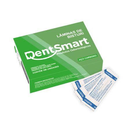 Lâmina de Bisturi N°15 Aço Carbono Caixa Com 100 - Dentsmart