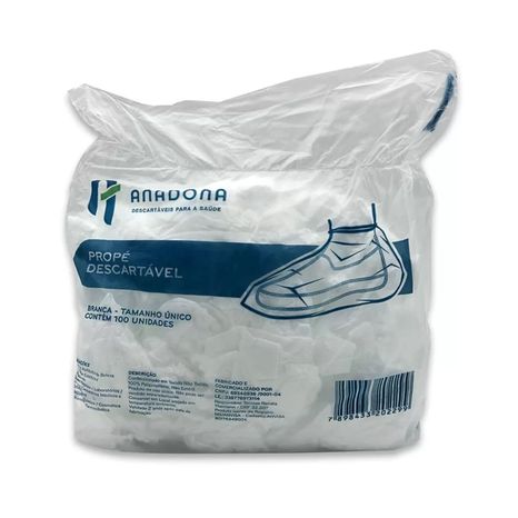 Propé Descartável Branco Standard 30gr com 100 - Anadona
