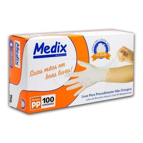 Luva de Procedimento Latex com Pó Tam PP com 100 - Medix