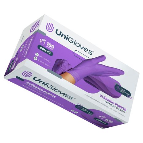 Luva de Procedimento Látex com Pó Clássico Roxa PP - Unigloves