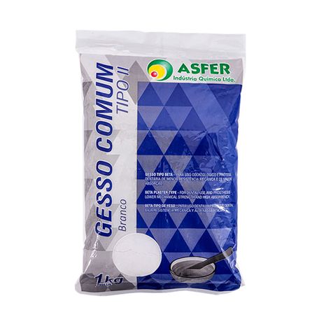 Gesso Comum Tipo II Branco 1kg - Asfer