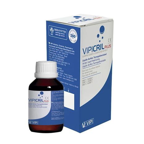 Resina Acrílica Termo Vipi Cril Plus Liquido com Crosslink 250ml - Vipi