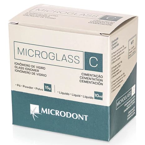 Ionômero de Vidro Restaurador Microglass C Kit Pó 15g + Líq 10ml - Microdont